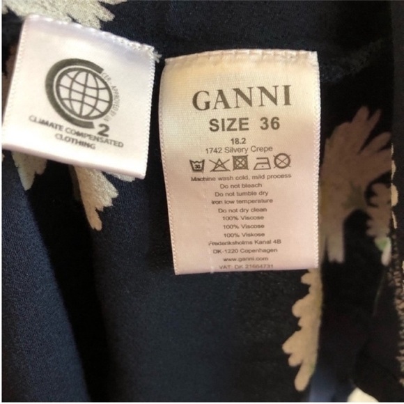 Ganni Silvery Crepe Twist Dress in Total Eclipse - Picture 11 of 11